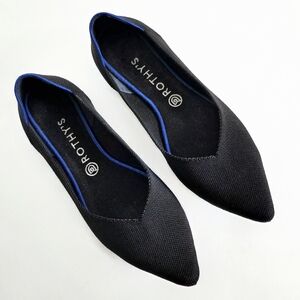 Rothy's Pointed Toe Black Knit Slip-On Flats, Size 10.5